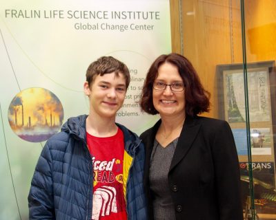 Heather and her son after the defense seminar